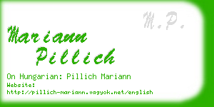 mariann pillich business card